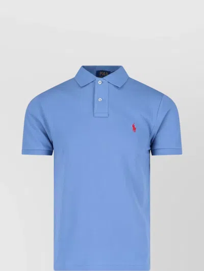 Polo Ralph Lauren Collared T-shirt With Short Sleeves In Blue