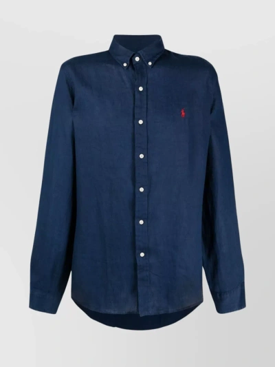 POLO RALPH LAUREN COLLARED TAILORED SHIRT WITH CURVED HEM