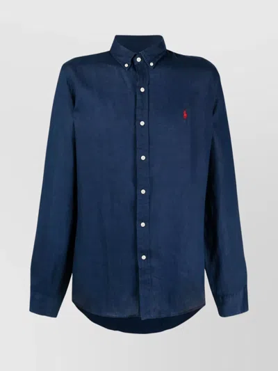 POLO RALPH LAUREN COLLARED TAILORED SHIRT WITH CURVED HEM