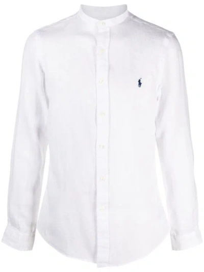 Polo Ralph Lauren Collarless Shirt In White