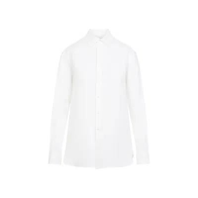 POLO RALPH LAUREN COLLECTION ADRIEN WHITE LINEN SHIRT