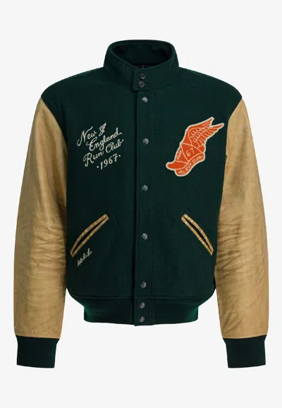Polo Ralph Lauren College Bomber Jacket In Green