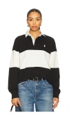 Polo Ralph Lauren Short Sleeves With Contrasting Collar And Striped Pattern In Black