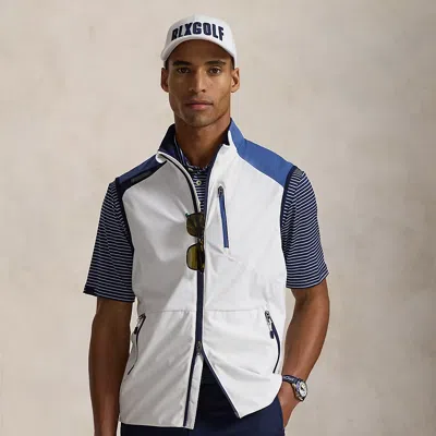 Polo Ralph Lauren Color-blocked Packable Vest In Ceramic White/old Royal