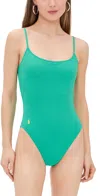 Polo Ralph Lauren Kennedy Thin Strap One-piece In Aloe Green