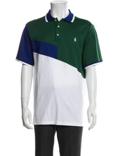 Pre-owned Polo Ralph Lauren Colorblock Pattern Collar Polo Shirt In Green