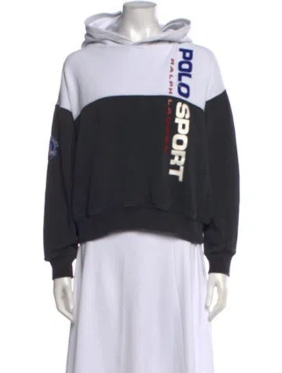 Pre-owned Polo Ralph Lauren Colorblock Pattern Crew Neck Hoodie In Black