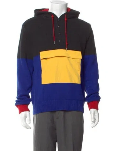 Pre-owned Polo Ralph Lauren Colorblock Pattern Crew Neck Polo Sweater In Blue