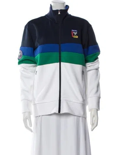 Pre-owned Polo Ralph Lauren Colorblock Pattern Jacket W/ Tags In Blue