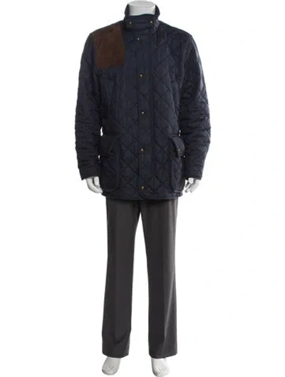 Pre-owned Polo Ralph Lauren Colorblock Pattern Parka In Blue