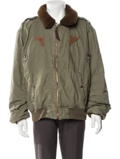 Pre-owned Polo Ralph Lauren Colorblock Pattern Parka In Green