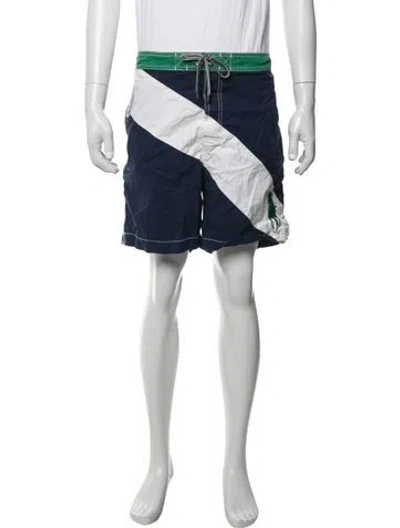Pre-owned Polo Ralph Lauren Colorblock Pattern Swim Trunks In Blue