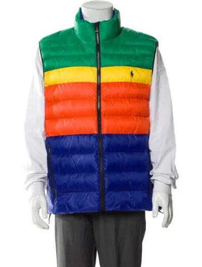 Pre-owned Polo Ralph Lauren Colorblock Pattern Vest W/ Tags In Blue