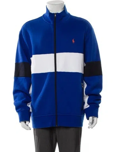 Pre-owned Polo Ralph Lauren Colorblock Pattern Windbreaker In Blue