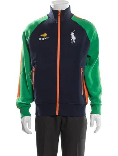 Pre-owned Polo Ralph Lauren Colorblock Pattern Windbreaker In Blue