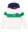 Polo Ralph Lauren Colorblocked Cotton-blend Jersey Hoodie In White