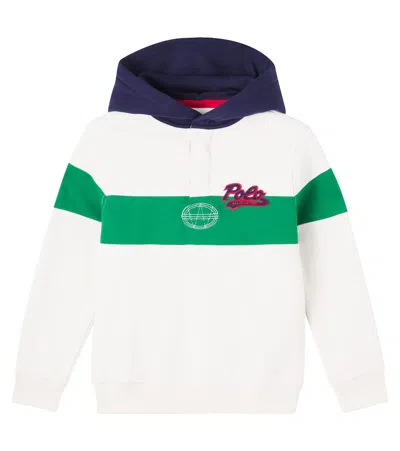 POLO RALPH LAUREN COLORBLOCKED COTTON-BLEND JERSEY HOODIE