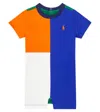 Polo Ralph Lauren Colorblocked Cotton Jersey Bodysuit In Multicoloured