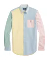 Polo Ralph Lauren Classic-fit Multicoloured Patchwork Oxford Shirt In Nude