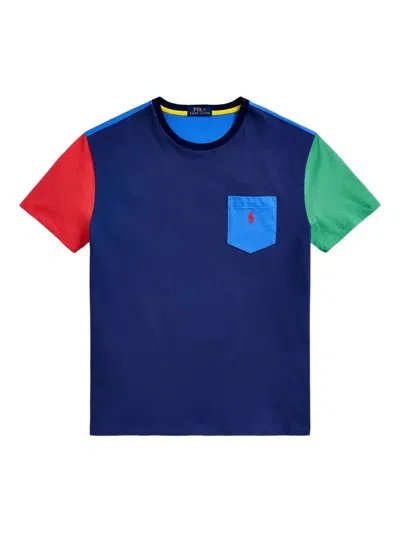 Polo Ralph Lauren Colour-block T-shirt In Blue