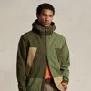 Polo Ralph Lauren Colour-blocked Water-resistant Jacket In Green