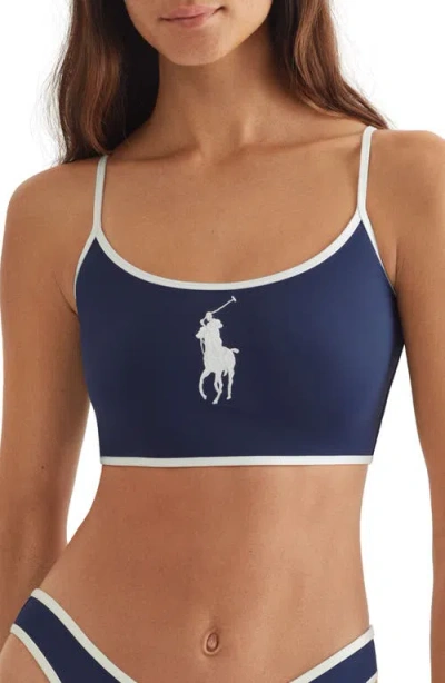 Polo Ralph Lauren Contrast Binding Bikini Top In Blue
