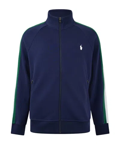 Polo Ralph Lauren Contrast Side Panel Stand-up Sport Zip Jacket In Blue