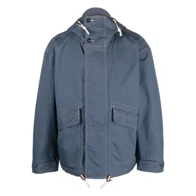 Polo Ralph Lauren Contrast-stitch Twill Hooded Jacket In Blue