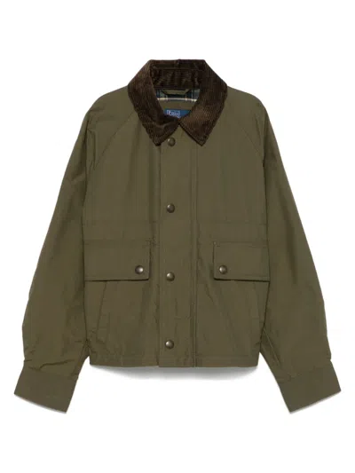 Polo Ralph Lauren Kids' Contrasting-collar Jacket In Green