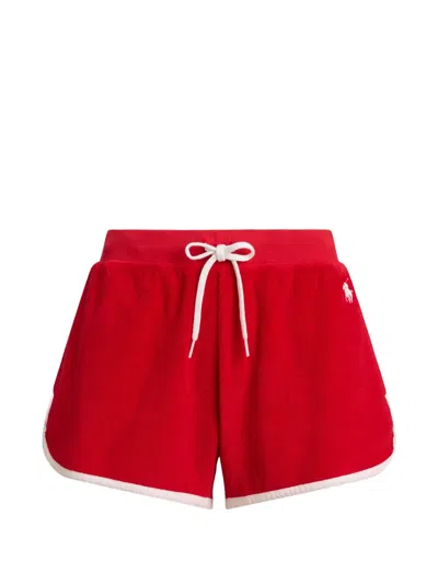 Polo Ralph Lauren Contrast-trim Drawstring-waist Shorts In Red