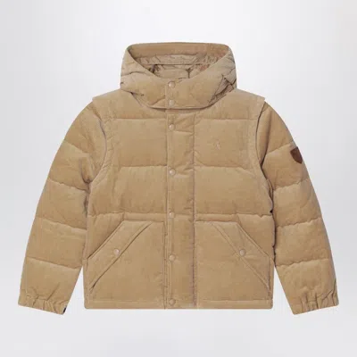 Polo Ralph Lauren Convertible Jacket In Beige Khaki Corduroy In Brown