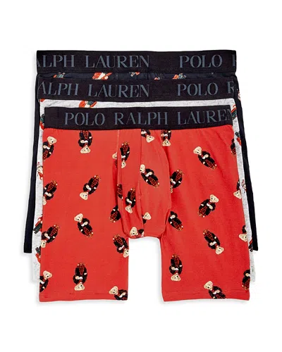 Polo Ralph Lauren Cooling Cotton Modal Boxer Briefs, Pack Of 3 In Multi