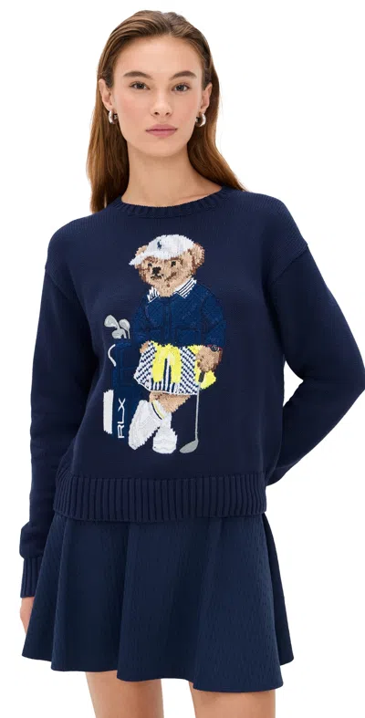 Polo Ralph Lauren Coolmax Novelty Bear Sweater Refined Navy In Blue