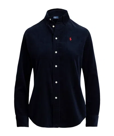 Polo Ralph Lauren Cord Long-sleeve Plain Shirt In Blue