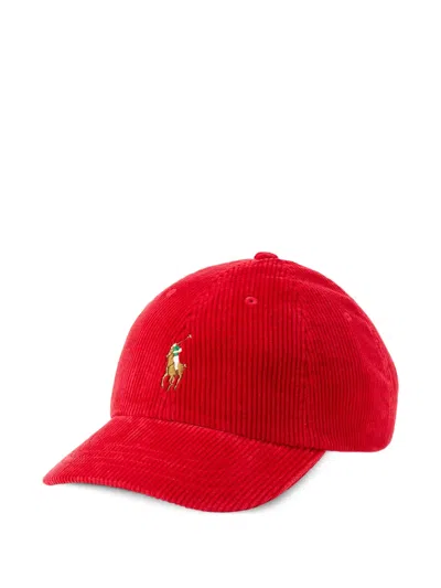 Polo Ralph Lauren Corduroy Ball Cap In Red