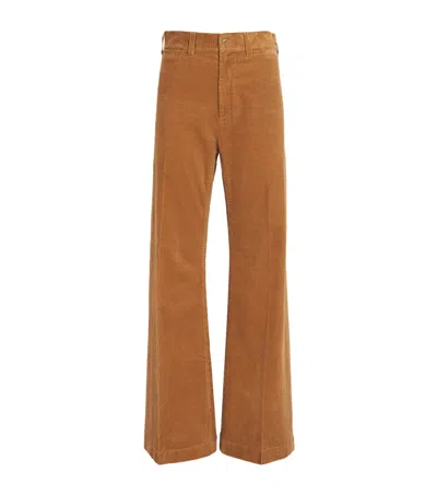 Polo Ralph Lauren Corduroy Beaton Flare Trousers In Beige