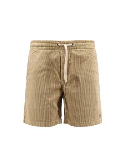 POLO RALPH LAUREN CORDUROY BERMUDA SHORTS WITH LOGO EMBROIDERY