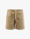 Polo Ralph Lauren Corduroy Bermuda Shorts With Logo Embroidery In Beige