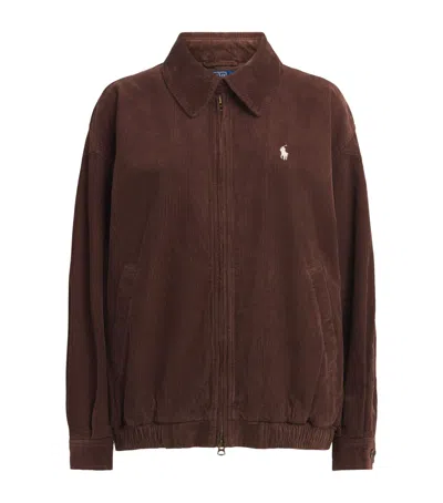 Polo Ralph Lauren Corduroy Bomber Jacket In Brown