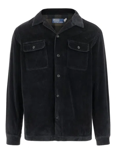 Polo Ralph Lauren Corduroy Chest-pocket Shirt In Black