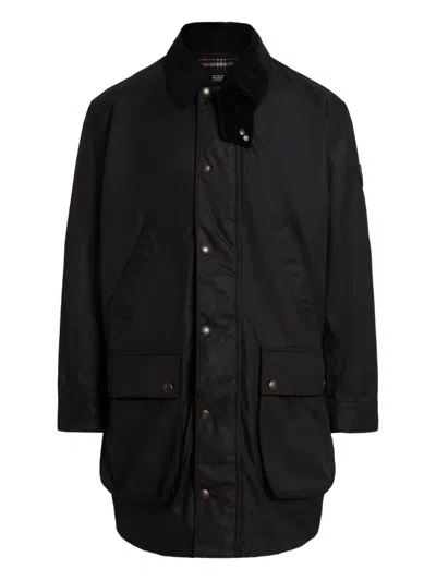 Polo Ralph Lauren Corduroy-collar Coat In Black