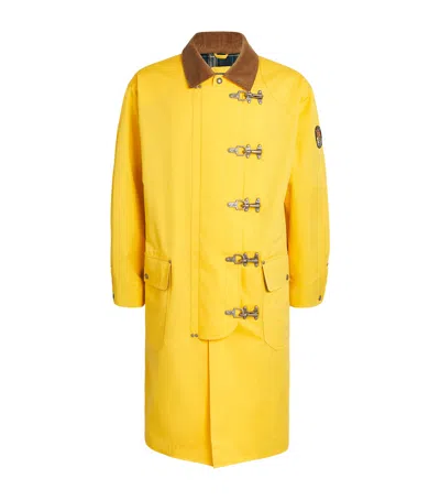 Polo Ralph Lauren Corduroy-collar Duffle Coat In Yellow