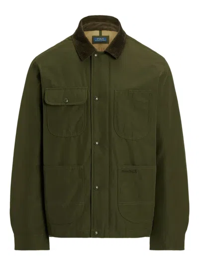 Polo Ralph Lauren Corduroy-collar Jacket In Green