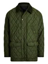 Polo Ralph Lauren Corduroy-collar Quilted Coat In Green