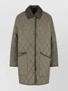 Polo Ralph Lauren Corduroy Collar Quilted Front Pockets Jacket In Gray