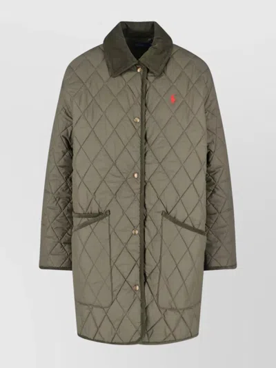 POLO RALPH LAUREN CORDUROY COLLAR QUILTED FRONT POCKETS JACKET