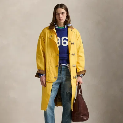 Polo Ralph Lauren Corduroy-collar Twill Coat In Racing Yellow