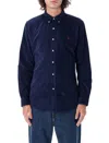 Polo Ralph Lauren Navy Blue Tailored Shirt With Front Button Fastening In Newport Navy