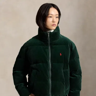 Polo Ralph Lauren Corduroy Down Puffer Jacket In Northwest Pine
