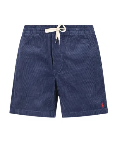 Polo Ralph Lauren Corduroy Drawstring-fastening Shorts In Navy